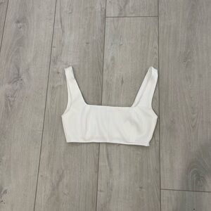 Princess Polly White Fitted Crop Tank Top